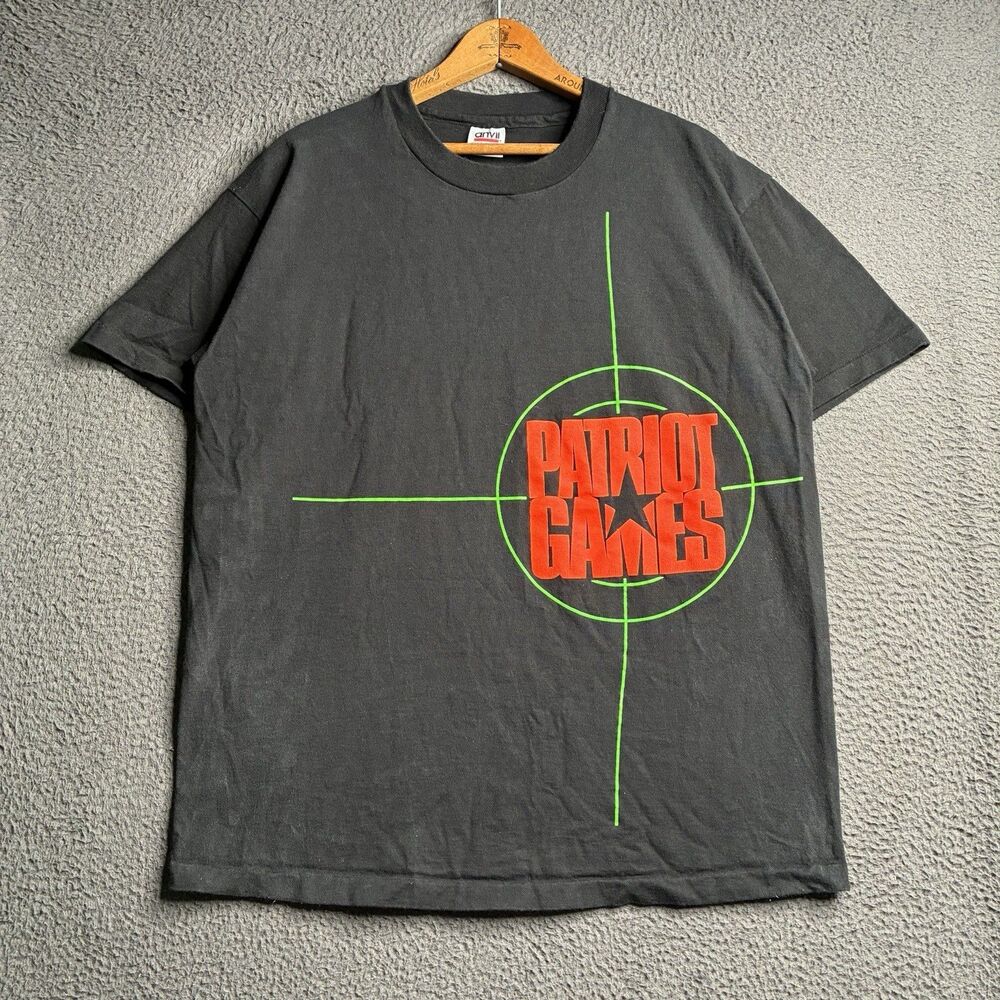 Patriot Games Single Stitch Tee TG 90s Thriller Movie Promo Black T-shirt XL